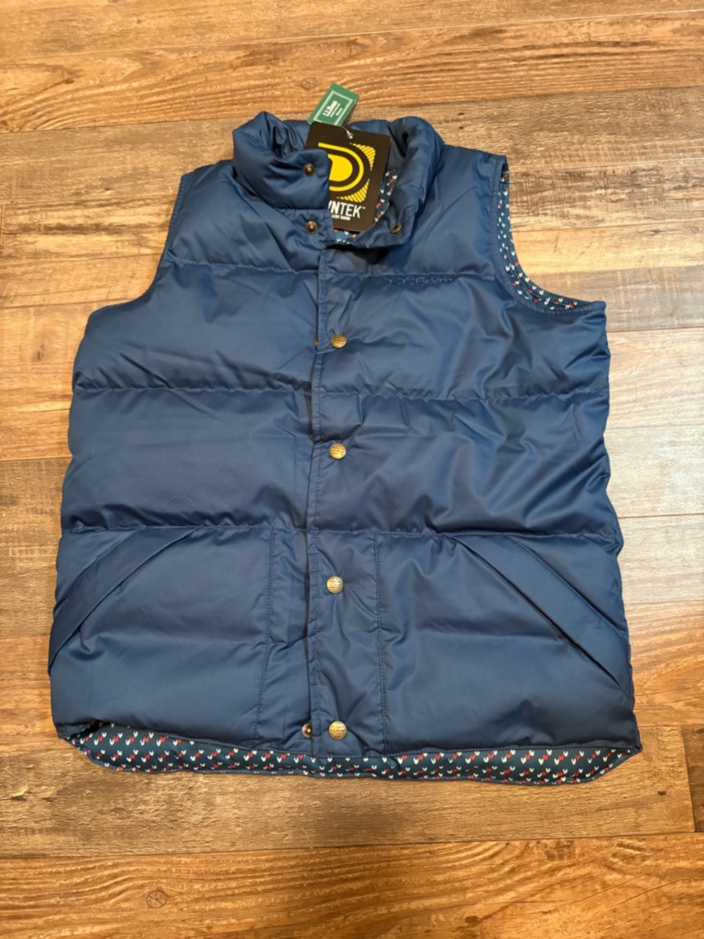 New With Tags L.L.Bean Navy Quilted Puffer Vest Girls Size Large